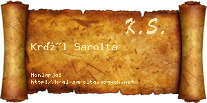 Král Sarolta névjegykártya